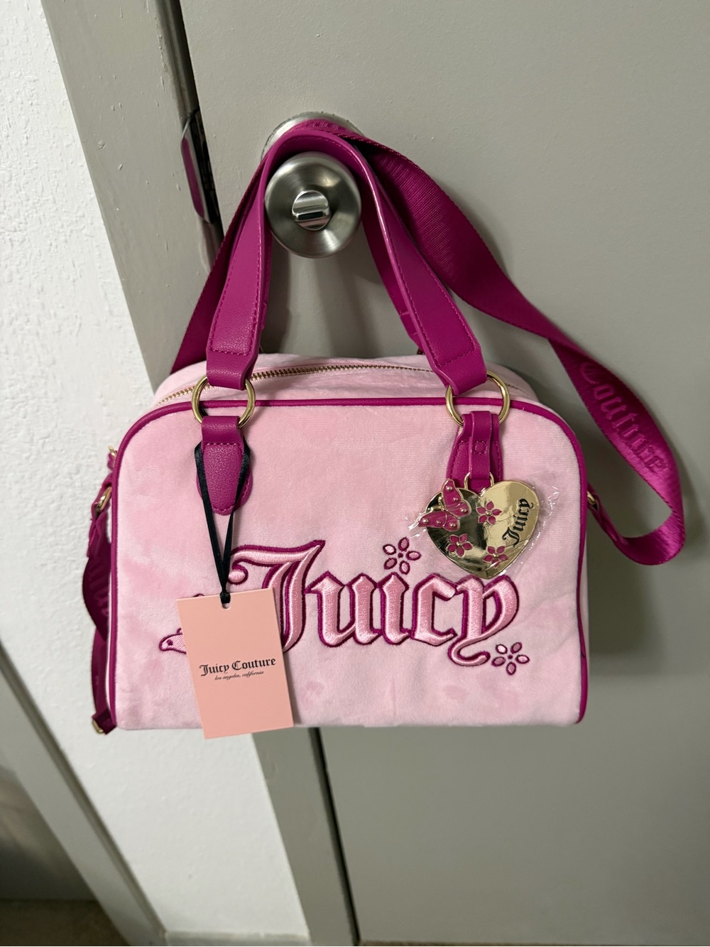 Juicy Couture Pink Velour Satchel Bag NWT Y2K